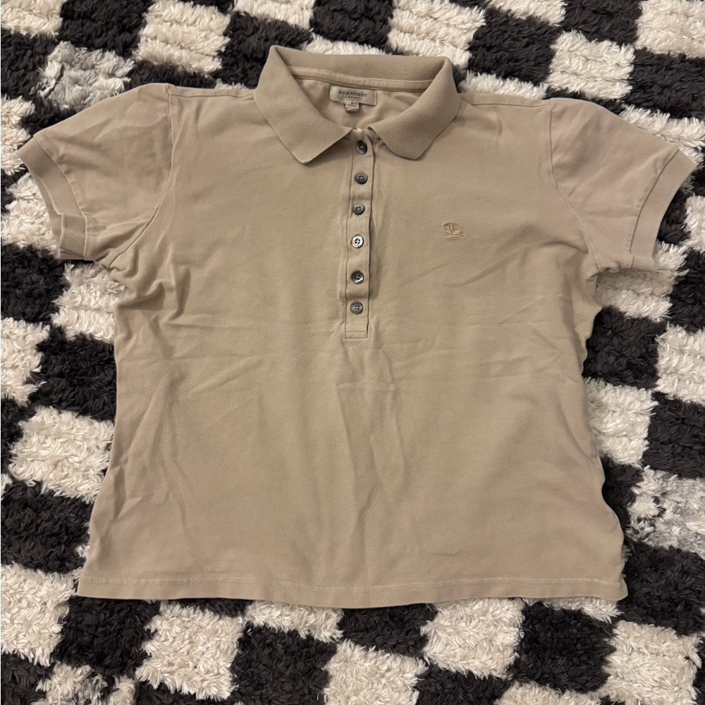 Burberry Kids girls boys unisex Beige Polo Shirt top L 8 10